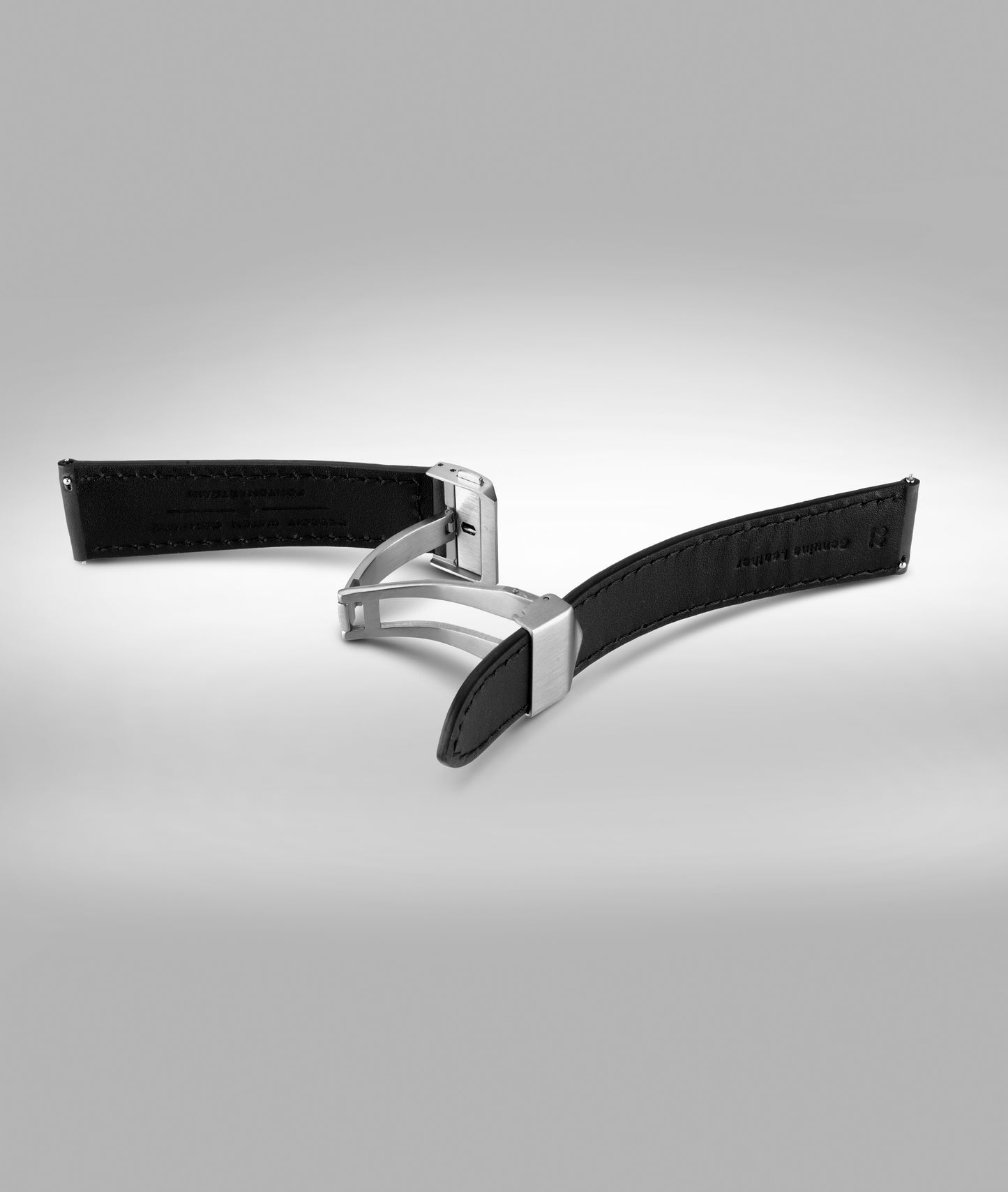 Green padded leather strap - micro slide clasp - 22mm