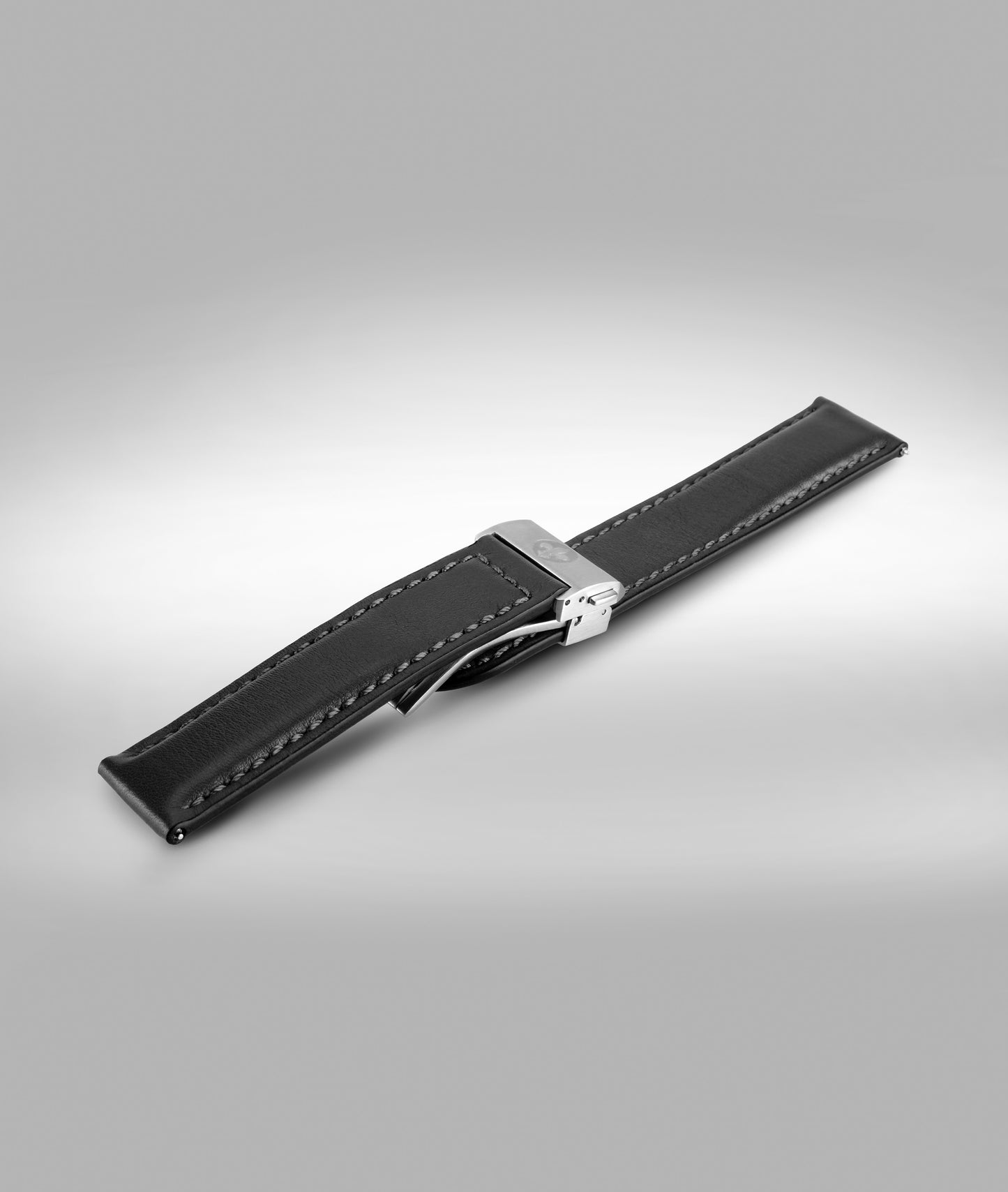 Green padded leather strap - micro slide clasp - 22mm