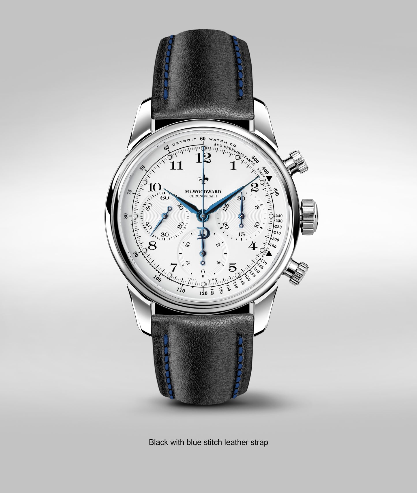 42mm M1-Woodward® Classic Arabic dial Chronograph Exhibition Blue Hands