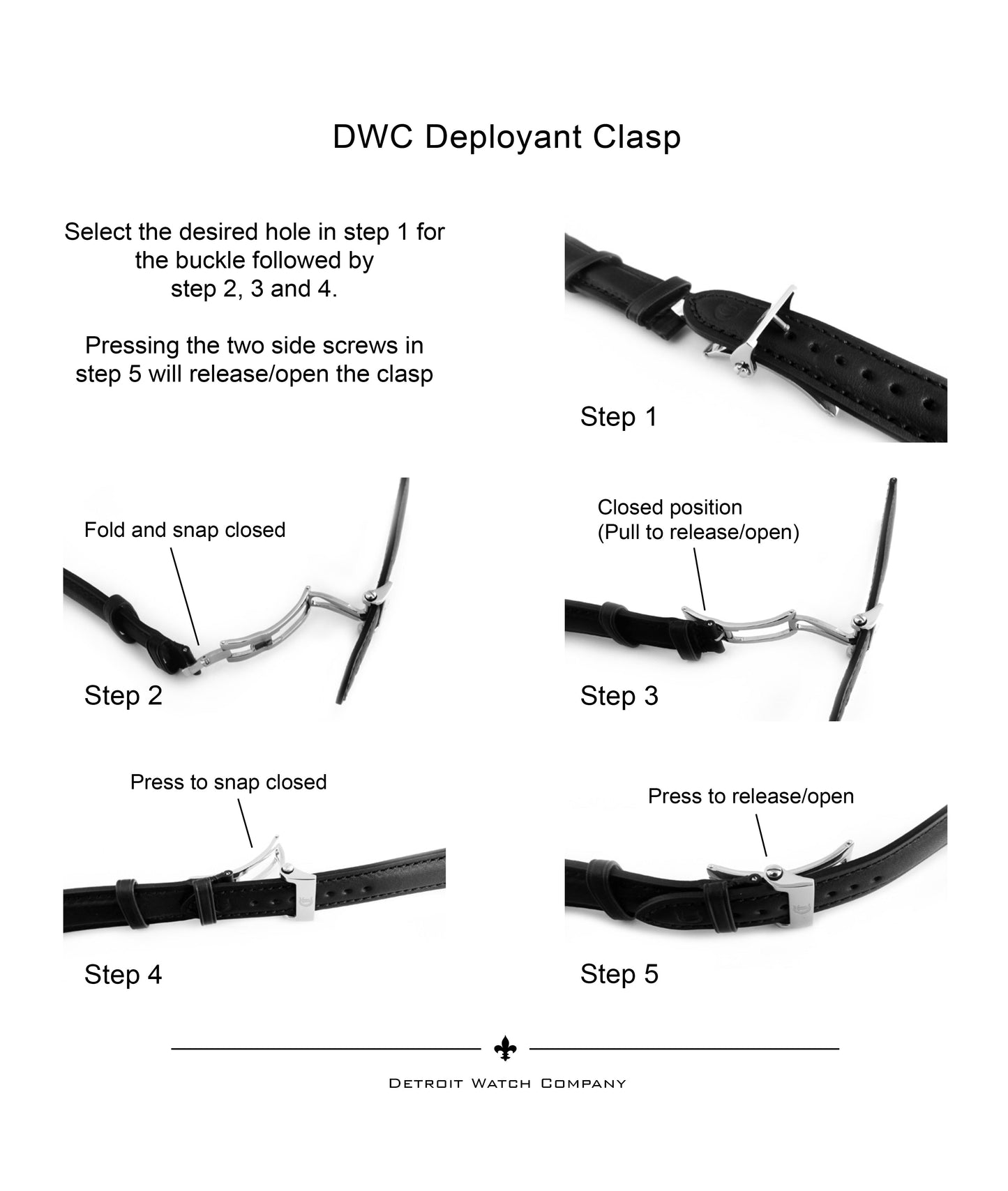 Deployant clasp for 22mm strap