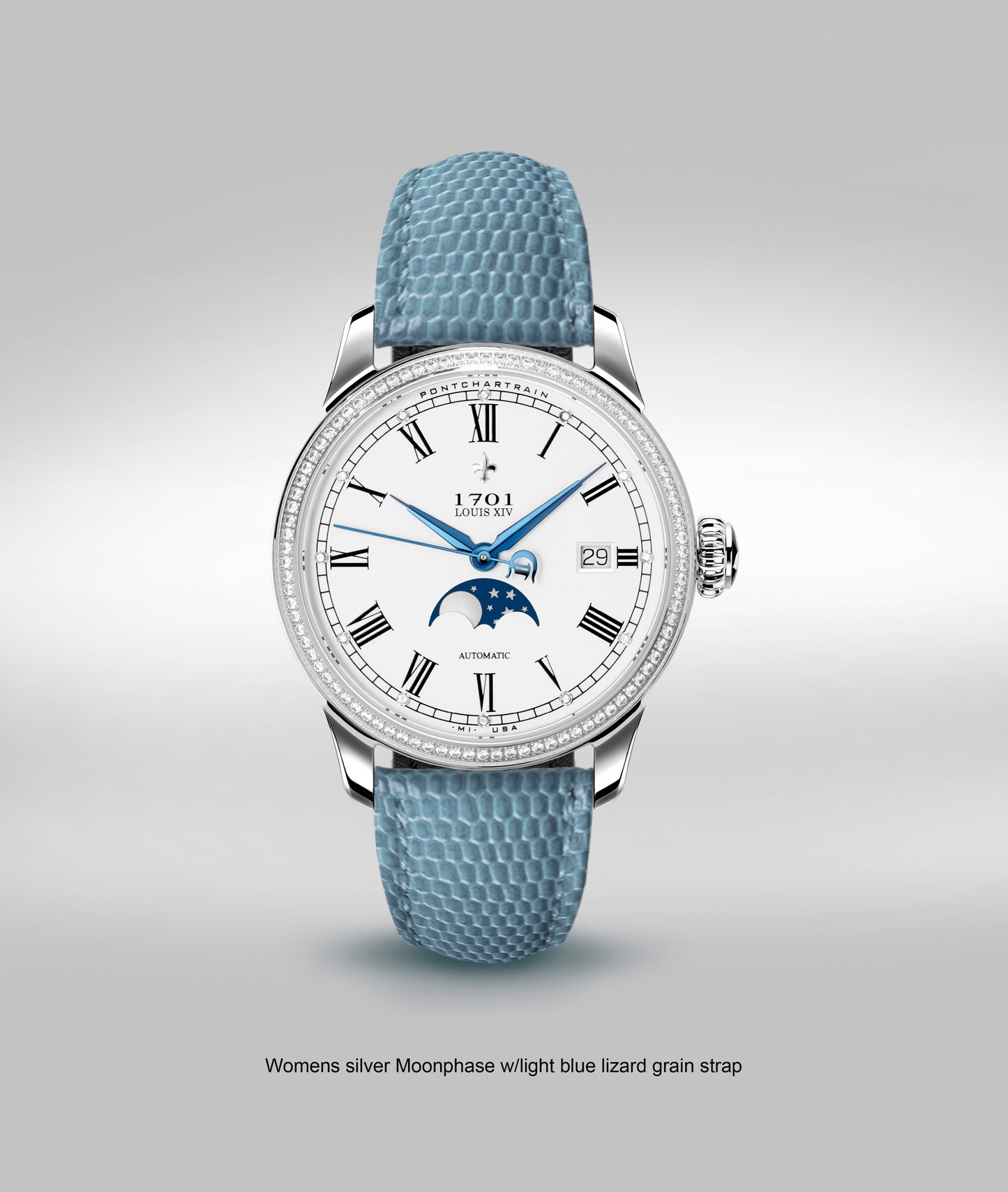 39mm Women's Pontchartrain Louis XIV Moonphase Exhibition