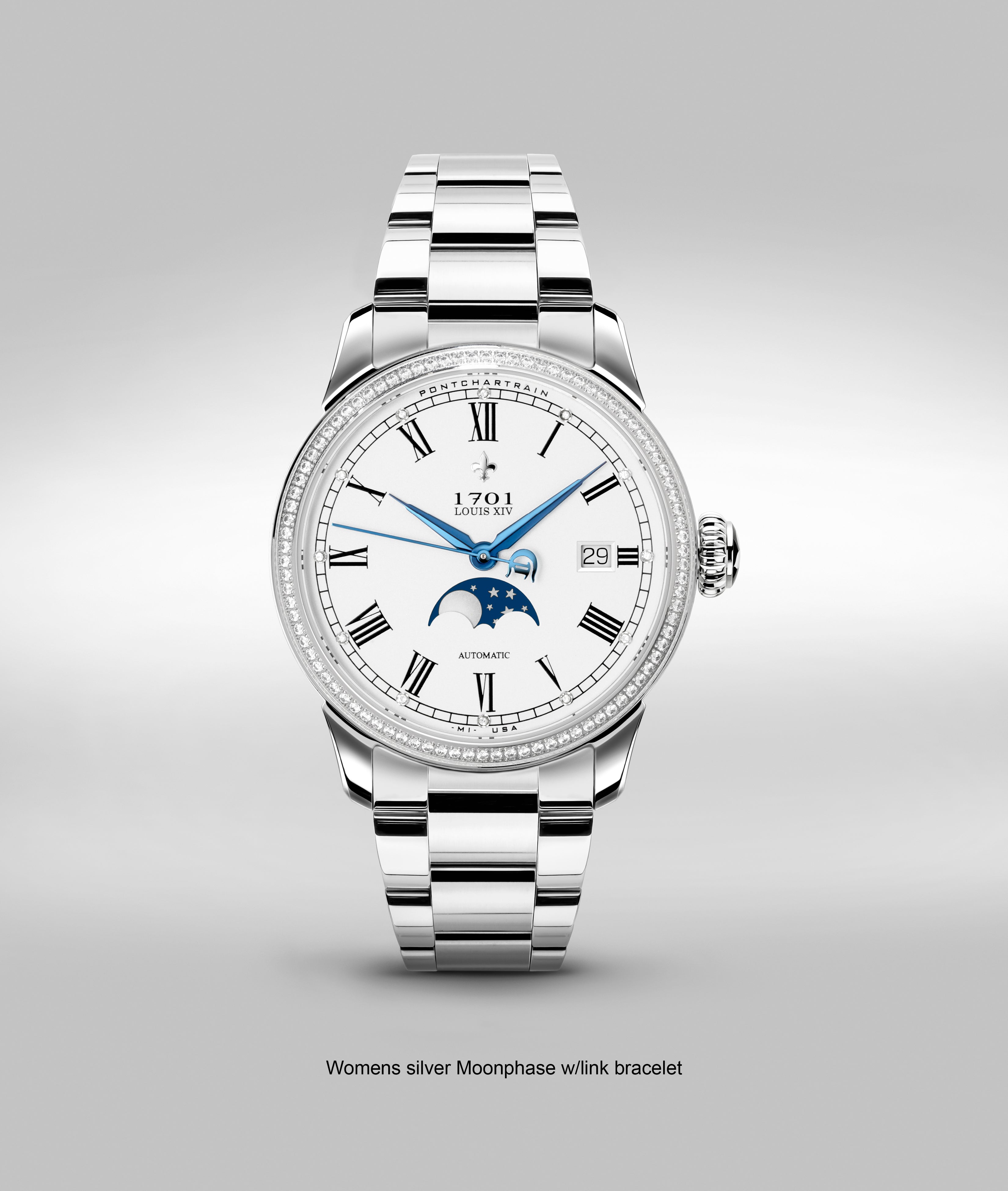 39mm Women's Pontchartrain Louis XIV Moonphase Exhibition – DWC, LLC.