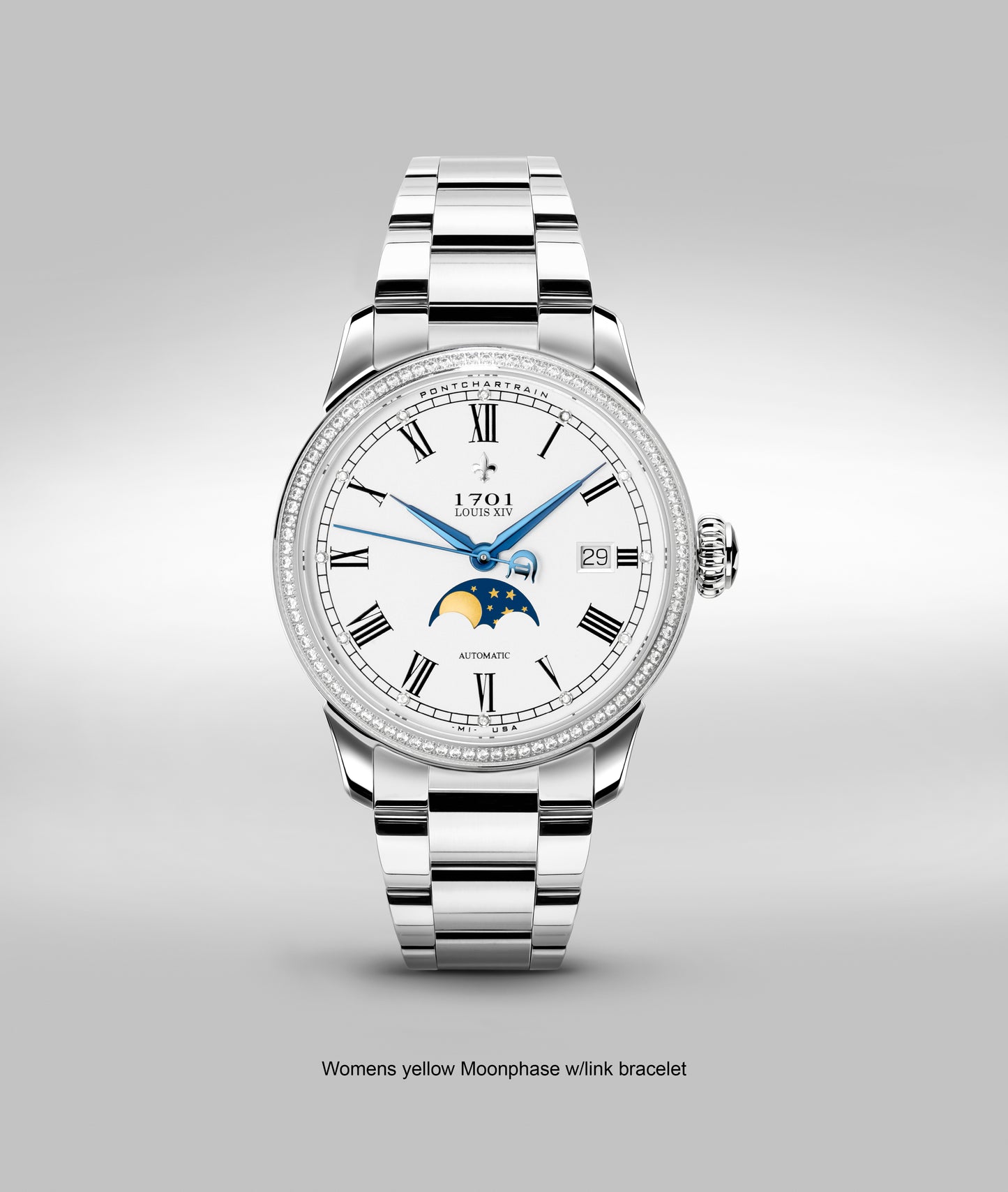 39mm Women's Pontchartrain Louis XIV Moonphase Exhibition