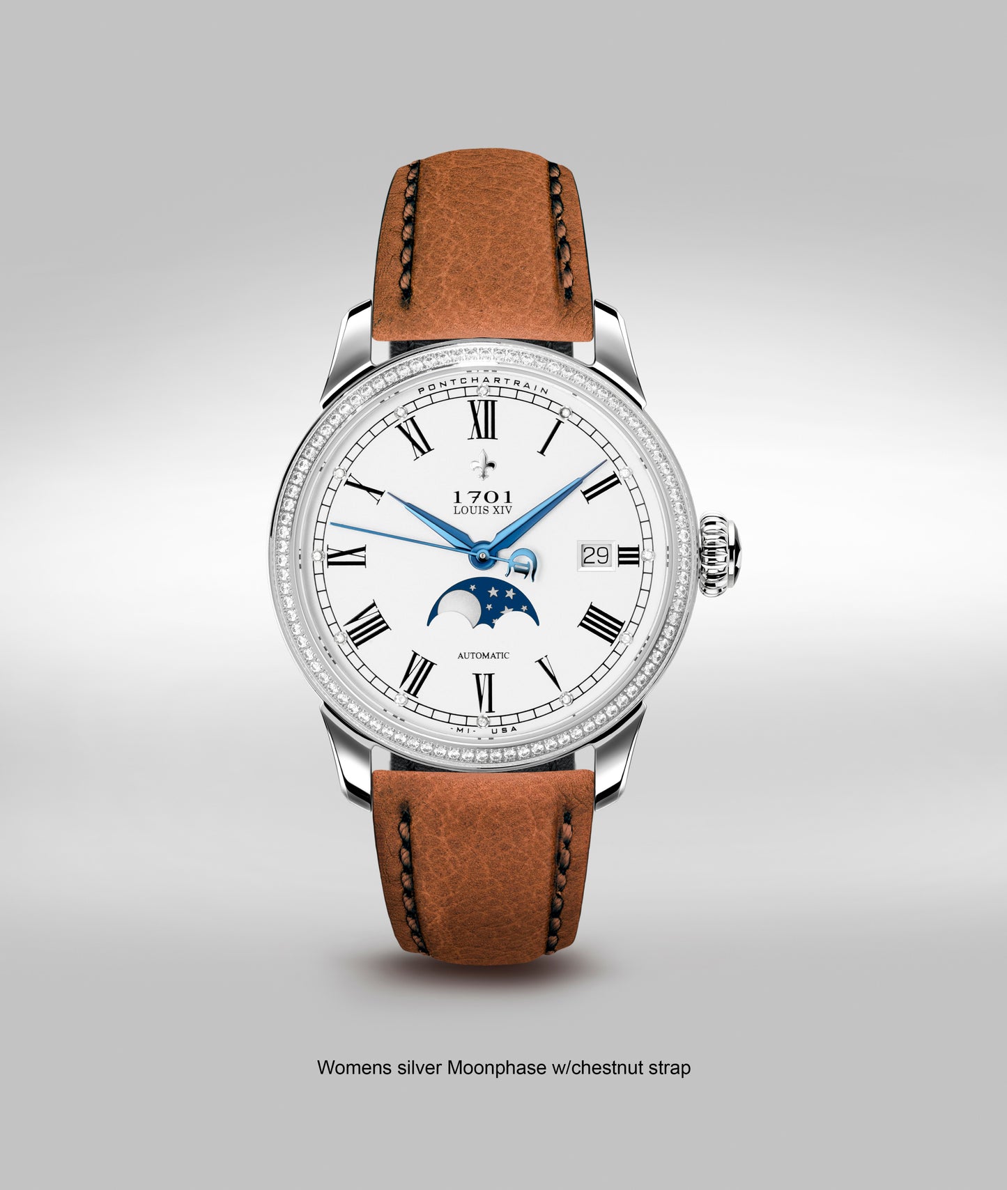 39mm Women's Pontchartrain Louis XIV Moonphase Exhibition