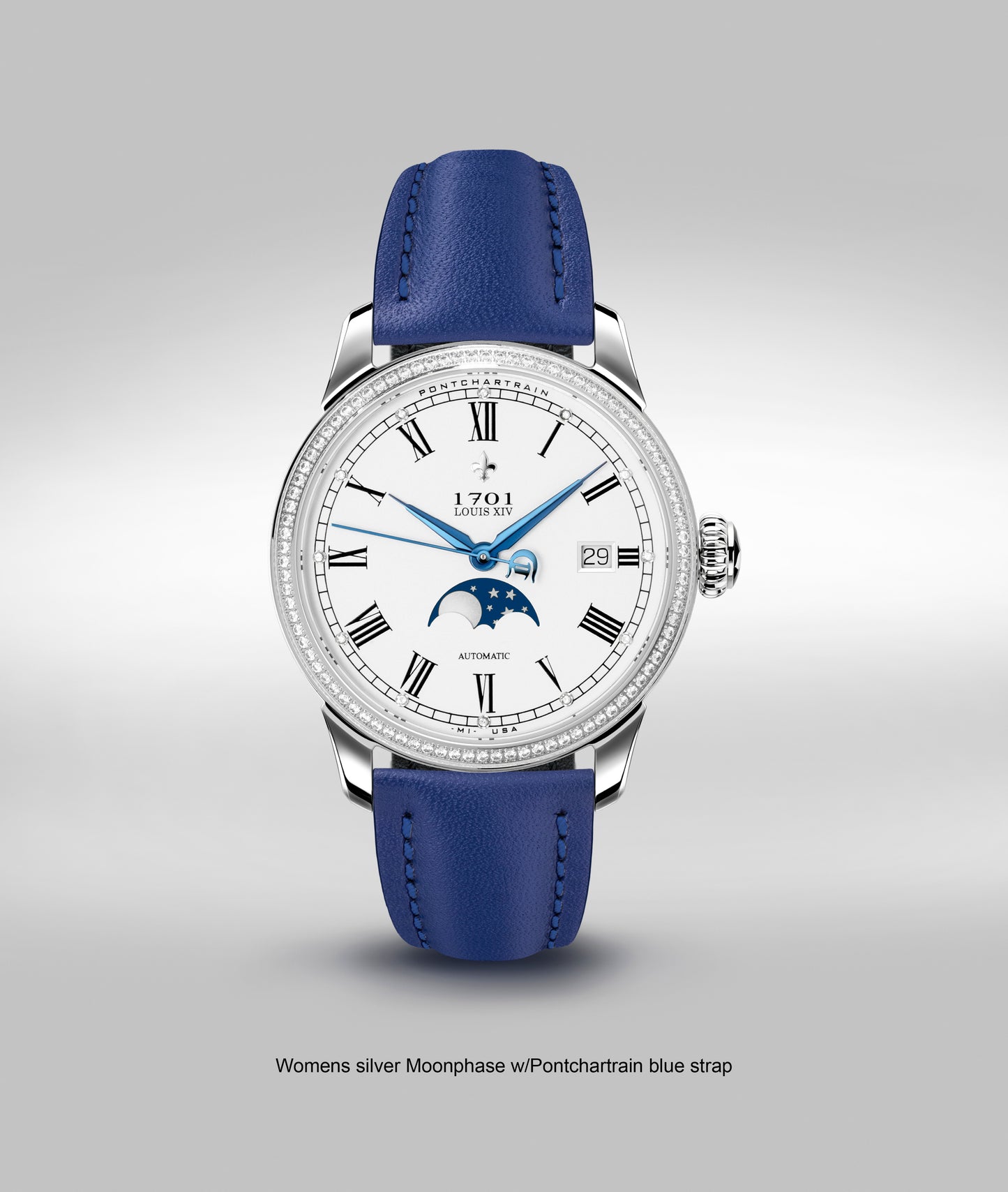 39mm Women's Pontchartrain Louis XIV Moonphase Exhibition